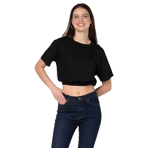 Professional Manufacturer Short Sleeve <b>Women's</b> <b>Crop</b> <b>Top</b> Shirts Breathable Casual Cotton Cropped T-Shirts <b>For</b> Adults Girls - Product Image 3