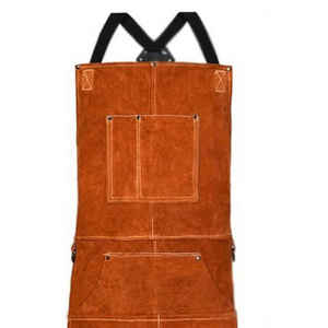 Tablier de soudeur en cuir PU sans manches, vêtement de protection en cuir de vachette pour le jardinage et le nettoyage - Product Image 4