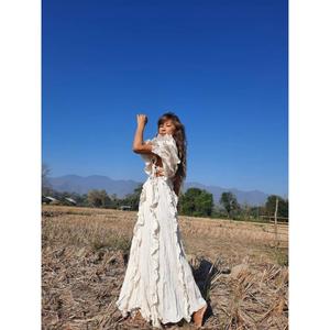 Vestido de Maternidad Moderno de Alta Calidad, Estilo Maxi, para Bodas, Estilo Boho, Sin Mangas, Tejido, 100% Algodón Ecológico - Product Image 6