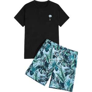 Ensembles Courts pour Hommes Vêtements Décontractés Été Homme Ensemble 2 Pièces Tenues de Sport pour Hommes Chemises et Shorts Ensembles Masculins Gym - Product Image 1