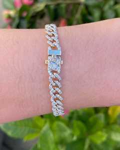 Miami Cuban Curb Link Chain <b>Bracelet</b> 14k 18k Gold 925 <b>Silver</b> Lab Grown Diamond 6 mm Heavy <b>Bracelet</b> Hip Hop Manufacture Wholesale - Product Image 2