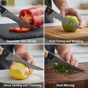Cuchillo de filetear de acero de Damasco forjado a medida, para pesca, cocina y deshuesar al aire libre, con mango de resina, venta al por mayor OEM - Product Image 6