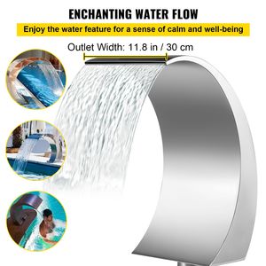 17.7 X 11.8 X 23.6 Inches Stainless Steel <b>Pool</b> Fountain Silver Outdoor <b>Garden</b> <b>Pool</b> Fountains <b>for</b> Ground <b>Pools</b> - Product Image 5