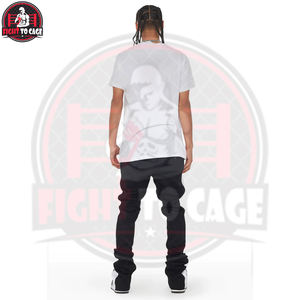 Pantalones Casuales Negros Apilados al por Mayor para Hombre, Joggers Ajustados con Bordado Personalizado, Estilo Acampanado de Lona Ligera de Secado Rápido - Product Image 2