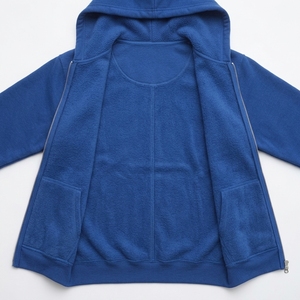Sudadera con capucha de forro polar grueso con cremallera completa, capucha con cordón ajustable y puños acanalados - Product Image 6