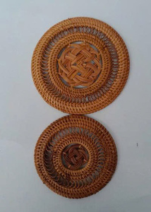 Assiette décorative artisanale en rotin du Vietnam, plateau tressé pour salle à manger, décoration intérieure, vente en gros - Product Image 3