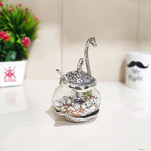 Ensemble de plateaux en aluminium en forme de canard avec cuillère, argenté, non toxique, écologique, moderne, décoratif, pour servir des bonbons, des fruits secs - Product Image 2