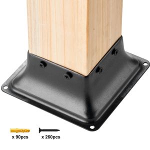 Staffa per Palo in Acciaio Verniciato a Polvere 4x4 per Carichi Pesanti, 20 Pezzi, Interno 3.6"x3.6", Adatta per Base di Ancoraggio Standard per Pavimentazione in Legno - Product Image 1