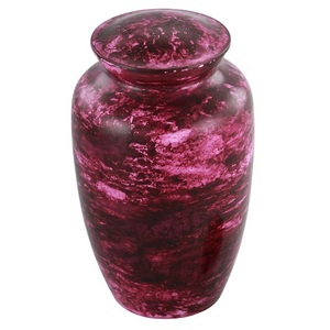 Urnes funéraires en aluminium pour adultes, finies en étain et marbre rouge, pour cendres humaines. - Product Image 6