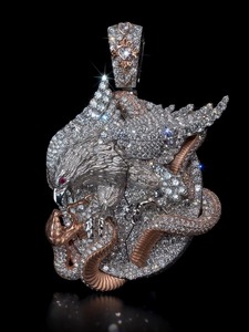 Colgante Personalizado con Foto Iced Out, Plata 925, Moissanita VVS, Colgante Conmemorativo Personalizado, Colgante Bicolor Estilo Rapper Bling - Product Image 5