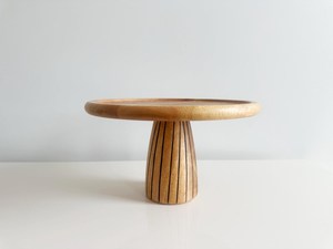 Hand Crafted Mango Wood Pedestal <b>Cake</b> <b>Stand</b> Contemporary Dessert Display by NS Overseas - Product Image 3