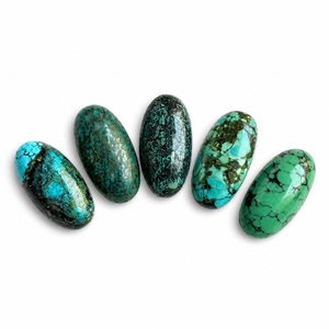 Turquesa Tibetana Natural Hermosa, Azul, Lisa, en Forma de Cabujón, para Joyería - Product Image 1