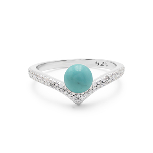 Dainty Genuine Round Shape Turquoise Gemstone Minimal <b>Ring</b> Multi Plated Pure <b>925</b> Sterling <b>Silver</b> CZ Micro Pave Fine <b>Ring</b> Jewelry - Product Image 1