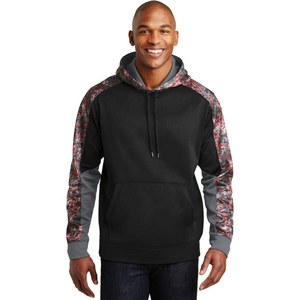 Sweat à capuche polaire hexagonal camouflage pour homme, anti-humidité, performance, vente en gros, OEM, pour salle de sport et tenue d'équipe - Product Image 1