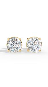 Enduring Cut Four Prong Solitaire Lab Grown Diamond Stud <b>Earrings</b> 14K Gold Luxury <b>Fine</b> Jewelry Wholesale Women 7.3mm Brilliant - Product Image 3