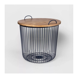 Basket Set Storage Handmade Iron Storage Basket Black for Kitchen Pantry Cabinets Closet & <b>Garage</b> <b>Shelves</b> by Ambience Lifestyle - Product Image 4