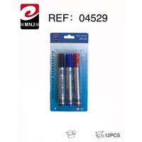 3 stylos marqueurs permanents 12U avec construction métallique durable, écriture double face non effaçable, 3 couleurs pour un usage quotidien