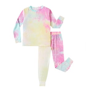 Girls Tie <b>Dye</b> Pajamas Set Long Sleeve Soft Cotton Sleepwear Spring Pattern Print Kids Loungewear - Product Image 2