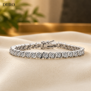 Women's 925 Sterling <b>Silver</b> Moissanite Tennis <b>Bracelet</b> Round Brilliant Cut Luxury Claw Setting Anniversary Gift - Product Image 1
