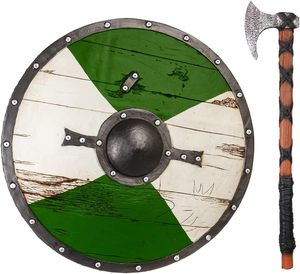 Accessoire rond en bois pour costume de Viking d'Halloween, guerrier médiéval, pour cosplay, déguisement, fêtes à thème - Product Image 3