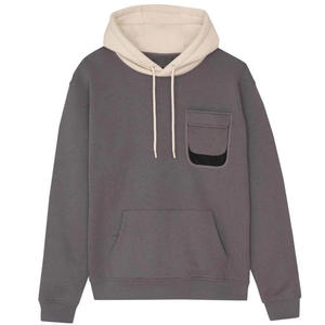 Sweat-shirt à capuche pour homme, couleur unie, coton French Terry, manches longues, vêtements décontractés d'automne - Product Image 1