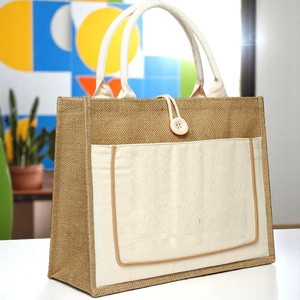 กระเป๋าชายหาดผ้าใบปอกระเจา2024แฟชั่นจากอินเดียสินค้าดีที่สุดของ2025มืออาชีพออกแบบได้ตามต้องการ - Product Image 1