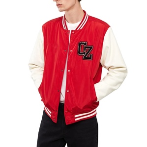 Chaquetas de béisbol de satén reversible de alta calidad para hombre, chaqueta universitaria de invierno con hombros caídos y cuello mandarín informal de Color sólido - Product Image 1