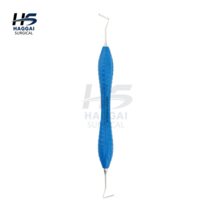 HAGGAI SURGICAL INTERNATIONAL Instrumento dental compuesto solo posterior de doble punta con mango de silicona gris oscuro antiadherente CE - Product Image 1