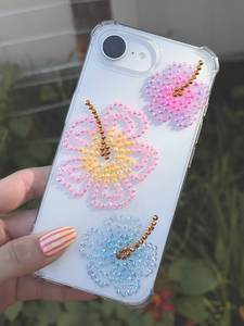 Funda Protectora Transparente de TPU con Cuentas de Cristal y Amuleto de Concha de Pez Ojo Turco, Accesorio Artesanal para Teléfono Móvil - Product Image 3