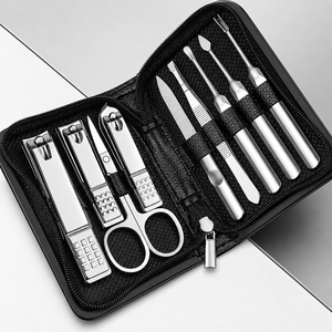 Kit de Manucure et Pédicure en Acier Inoxydable Vert Herbe 9 Pièces – Coupe-Ongles, Couteau à Pédicure, Étui de Rangement – Forme Biseautée pour Doigts - Product Image 6