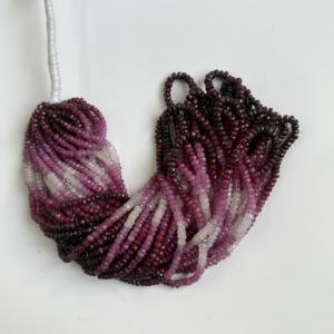 ลูกปัดทับทิมธรรมชาติทรงรอนเดลเหลี่ยมเพชรพลอยไล่เฉดสีขนาด 3-4 มม. ลูกปัดพลอยทับทิมไล่เฉดสีสำหรับทำเครื่องประดับ - Product Image 5