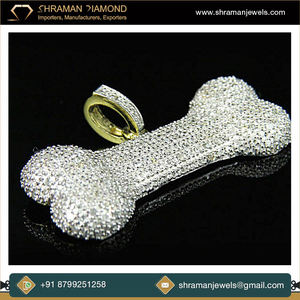 Trendy Design Fashion Custom 10K <b>Solid</b> <b>Gold</b> Iced Dog Bone Lab Grown Diamond Animal Charm <b>Pendant</b> Necklace Unisex - Product Image 5