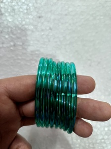 Pulseras de Vidrio Transparente Verde Mar Arcoíris, Pulseras Brillantes Hechas a Mano, Tradicionales y Modernas para Mujer - Product Image 2