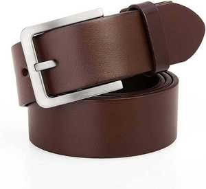 Ceinture en cuir véritable pour homme de qualité supérieure, boucle en alliage plaqué or classique, ceinture de luxe pour robe - Product Image 5