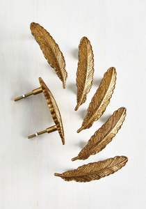 Tiradores de latón premium con diseño de hoja, acabado dorado, decorativos para armarios y cajones, herrajes de lujo, juego moderno para interiores. - Product Image 4