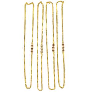Collier de mode en chaîne Mopu pour femmes en laiton plaqué or micro 14K 18K 24K avec pierre CZ en gros - Product Image 3