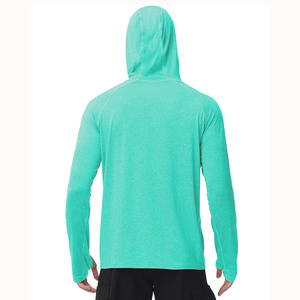 Sudadera con Capucha de Manga Larga de Secado Rápido para Hombre, Color Sólido, Tejido de Poliéster, Informal, para Verano y Actividades al Aire Libre, Venta al Por Mayor - Product Image 4