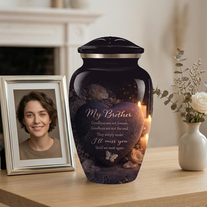 Black Aluminum Cremation Urn <b>Memorial</b> <b>Keepsake</b> Urn Customizable European Style for Adult Burial - Product Image 3