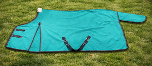 Vente en gros 17oz vert toile tapis de cheval sans doublure avec noir pour les soins des chevaux - Product Image 3