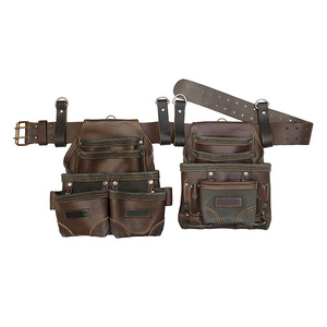 Cinturón de Herramientas de Cuero Genuino con Bolsillos de Almacenamiento, Cinturón de Herramientas de Cuero Industrial Resistente para Trabajo Profesional - Product Image 1