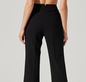 Pantalon long évasé taille haute pour femme, coupe ajustée, avec logo personnalisé, vente en gros, fabrication OEM, offre spéciale - Product Image 5