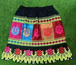 Falda Casual de Playa Mini con Diseño Hawaiano, Isleño, de Guam y Micronesia, 100% Algodón, Bordado Floral, Estampado, Cintura Natural - Product Image 1