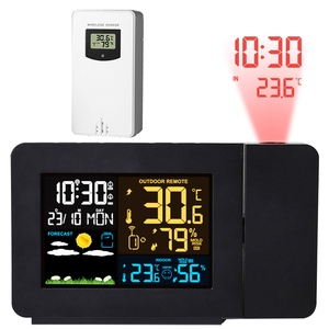 Sveglia intelligente a proiezione atomica orologio radiocomando funzione WWVB Dual allarmi Snooze umidità della temperatura Wireless esterna - Product Image 2