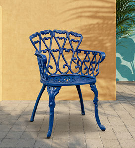 Sillón de Jardín de Hierro Fundido Ecológico e Impermeable con Diseño Tropical, Asiento con Detalles de Enredadera y Reposabrazos para Patio Exterior - Product Image 3