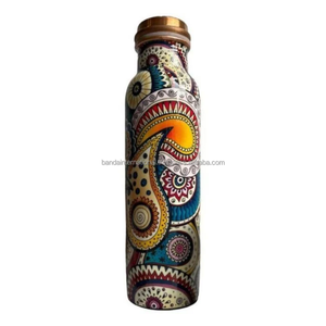 Botella de cobre de alta calidad con adhesivo y acabado pulido para beber y uso en la cocina, botella de cobre a prueba de fugas. - Product Image 3
