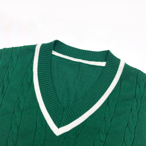 Pull-over tricoté unisexe à col en V pour l'école primaire, chaud et confortable en coton, personnalisable - Product Image 2