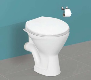 Inodoro de Cerámica EWC con Sifón en P, de Una Pieza, Moderno, con Doble Descarga, para Baños de Villas, Escuelas y Hoteles - Product Image 1