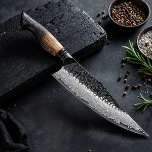Couteau de chef artisanal en acier Damas, couteau de cuisine, manche en bois, fabricant OEM personnalisé, fournisseur en gros, Pakistan - Product Image 6