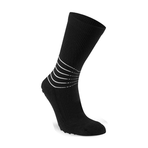 Custom Logo Anti Slip Athletic <b>Socks</b> Crew Length Striped Design for Running Gym Yoga Sports with Silicon Grip Pads <b>Black</b> Adult - Product Image 4