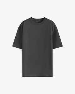 T-shirt formel pour homme en tricot à manches courtes avec détail de ruban, coupe ample, col en coton 100 % respirant - Product Image 4